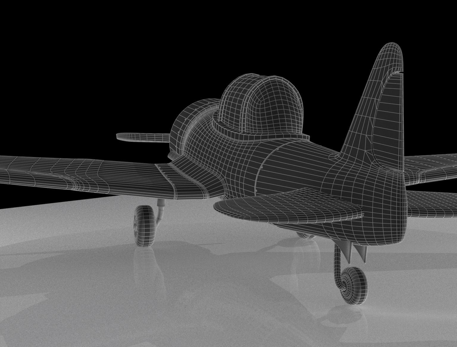 North American T-6 Texan Free low-poly 3D model_7