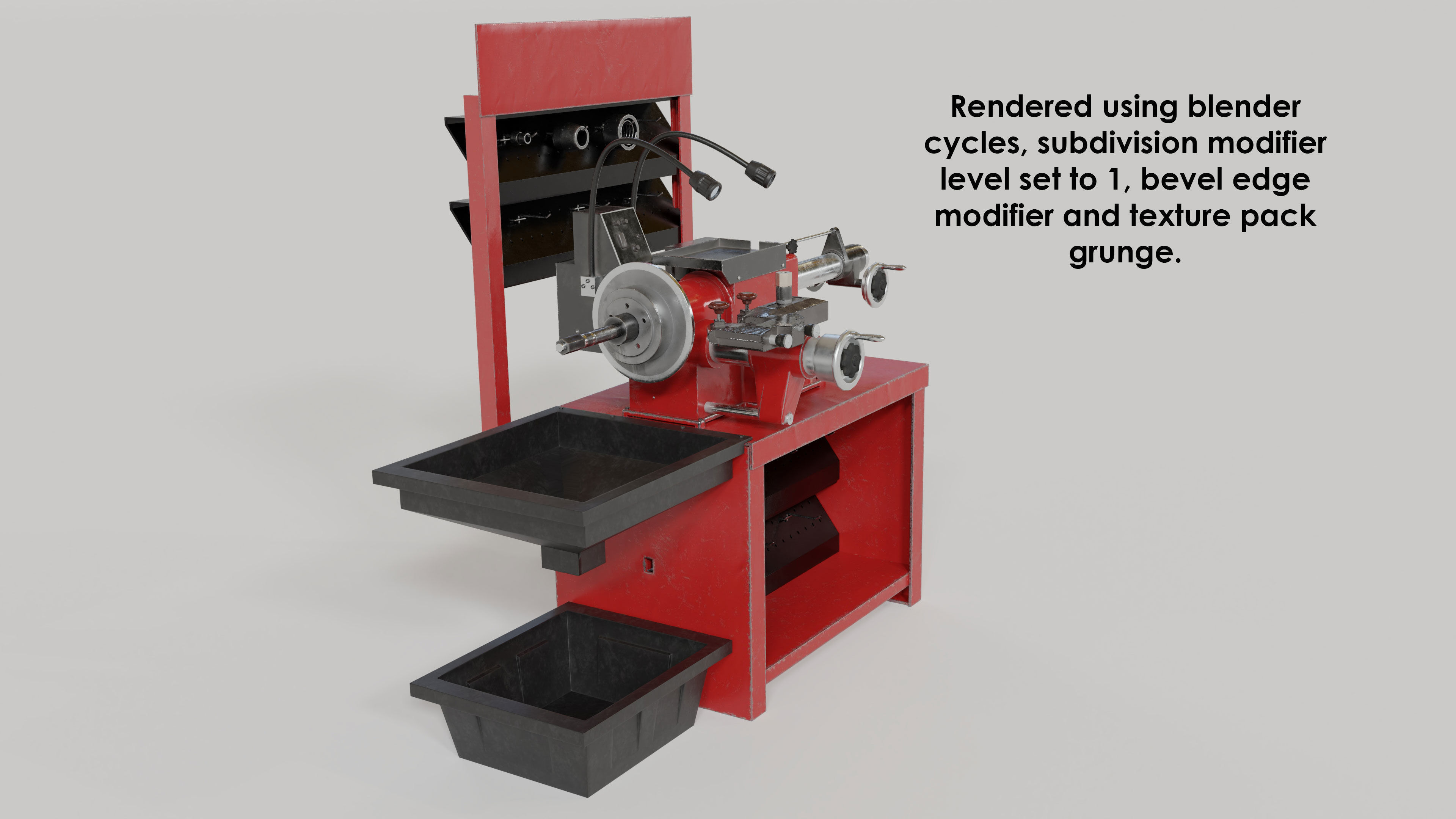 workshop garage disk lathe 3D model_8
