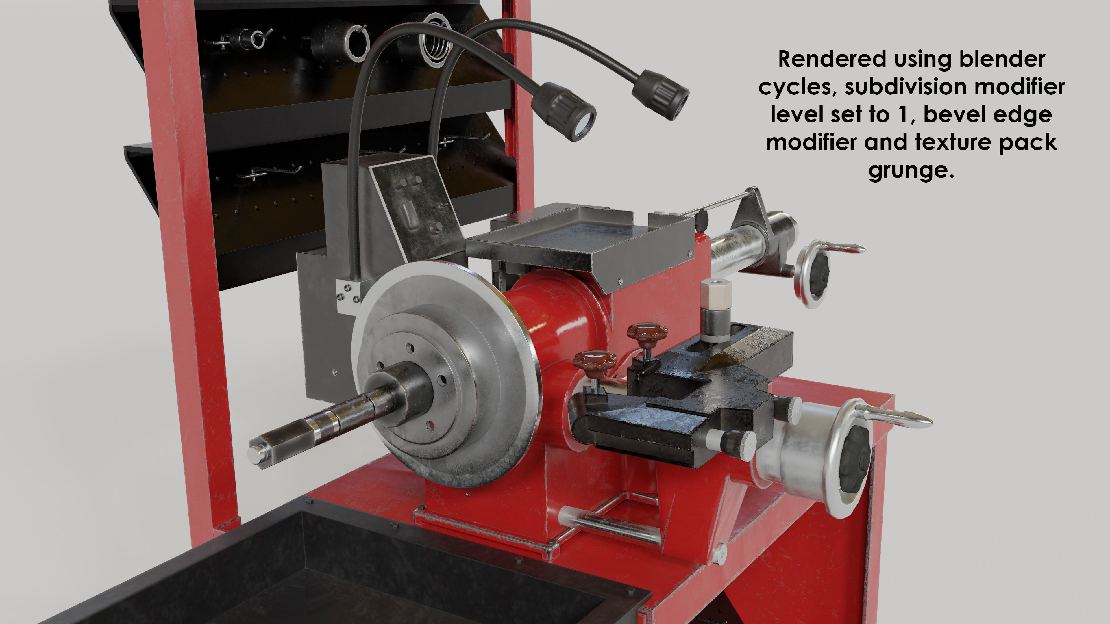 workshop garage disk lathe 3D model_5