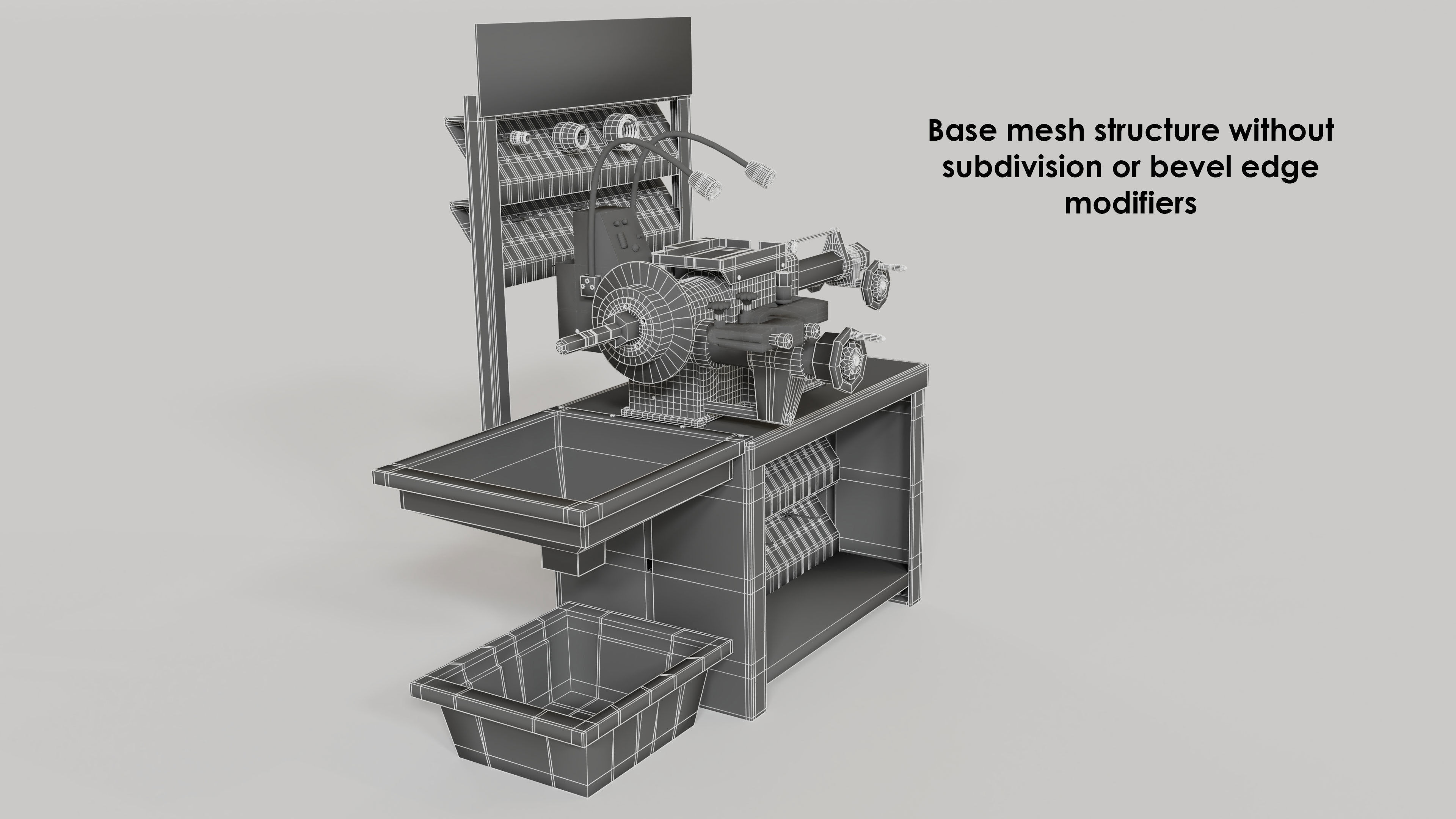 workshop garage disk lathe 3D model_2