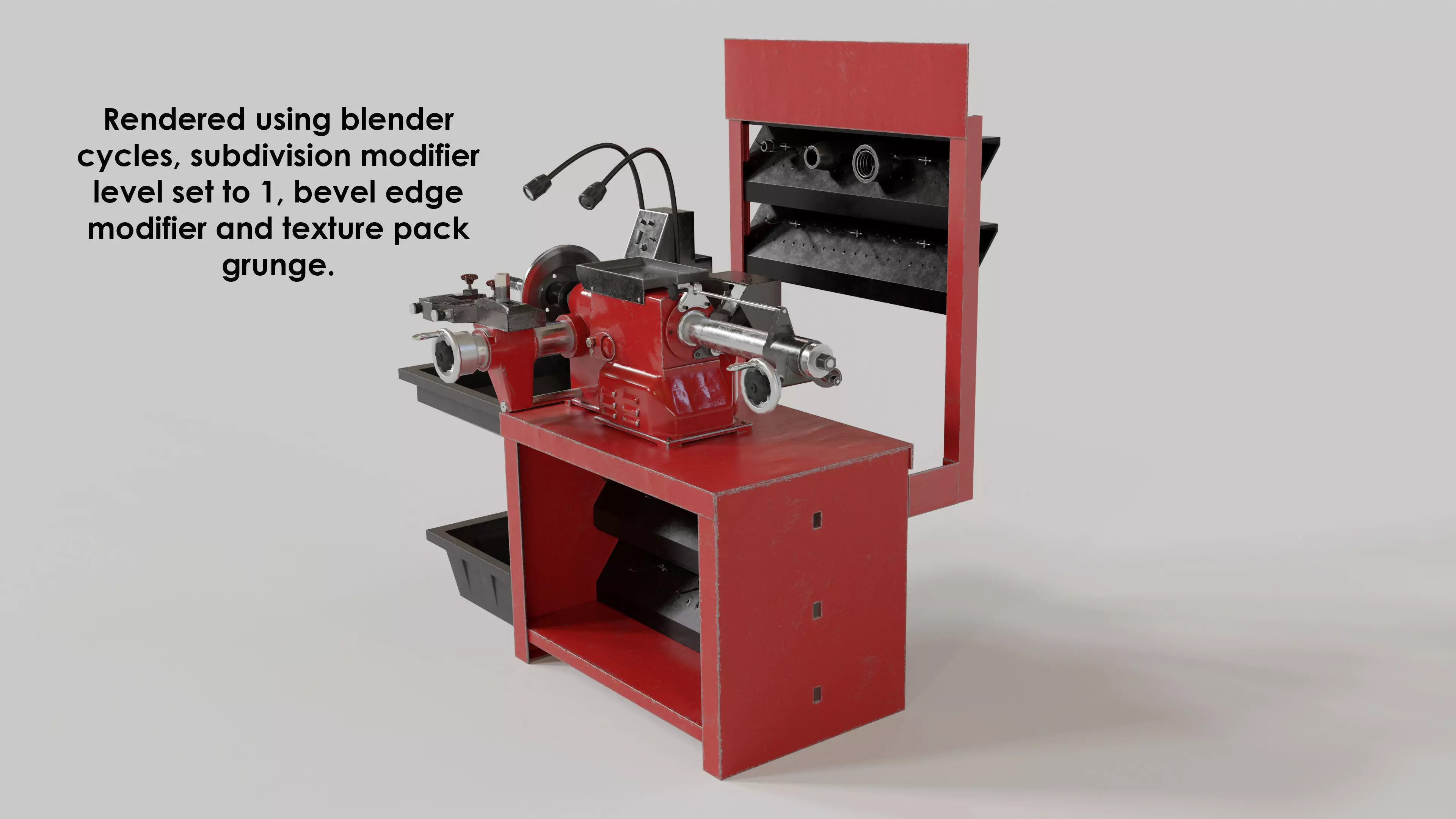 workshop garage disk lathe 3D model_0