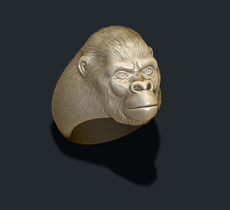 Gorilla ring 3D print model_3