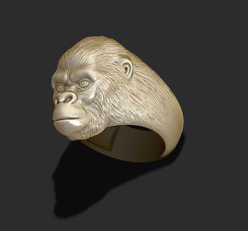 Gorilla ring 3D print model_4