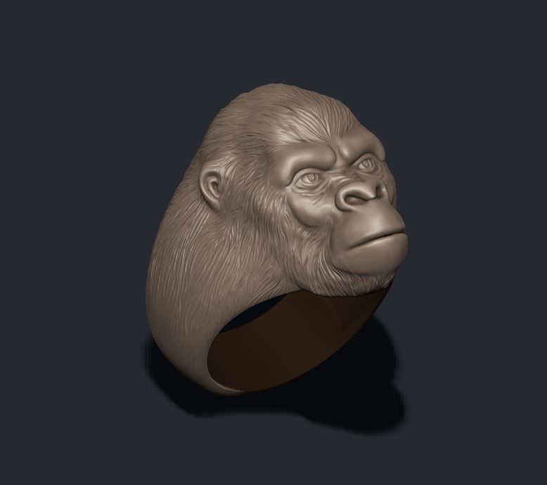 Gorilla ring 3D print model_5