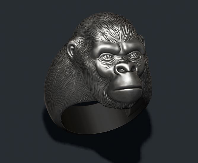 Gorilla ring 3D print model_2