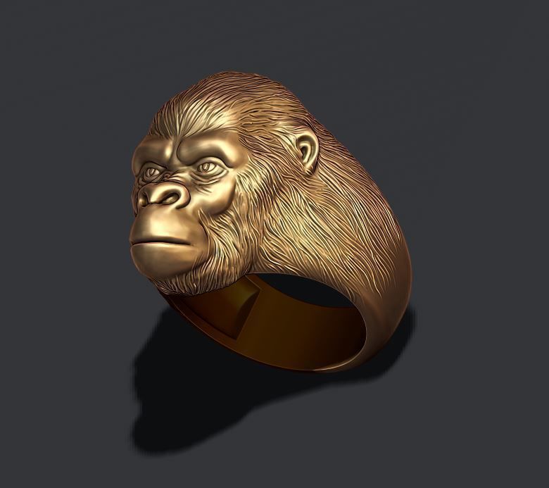 Gorilla ring 3D print model_7