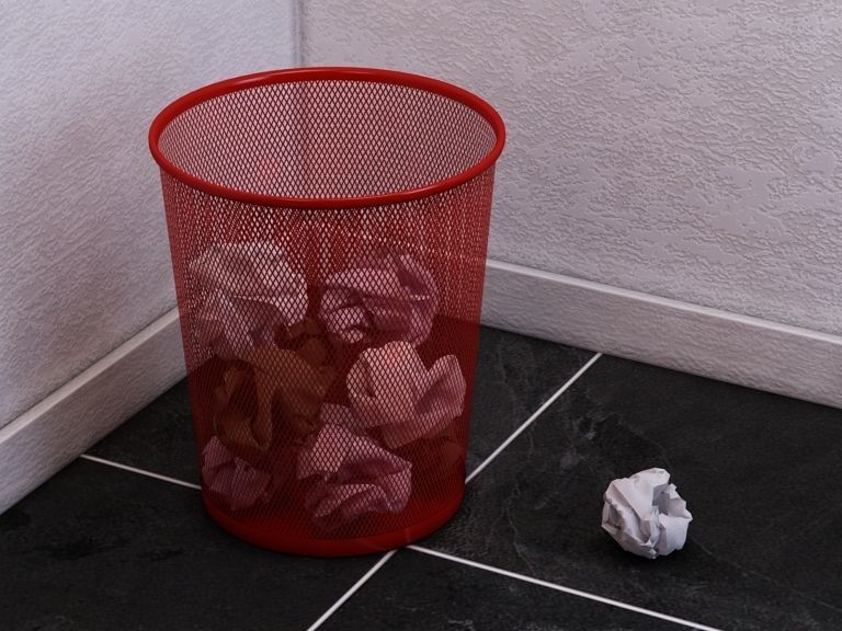 PAPER---Crumpled square piece of paper Low-poly 3D model_5