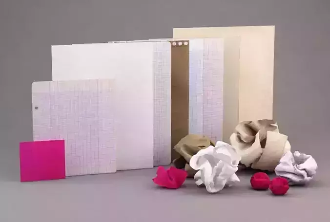 PAPER---Crumpled square piece of paper Low-poly 3D model