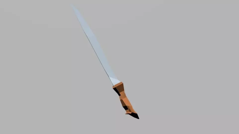Sword Low poly Low-poly 3D model_0