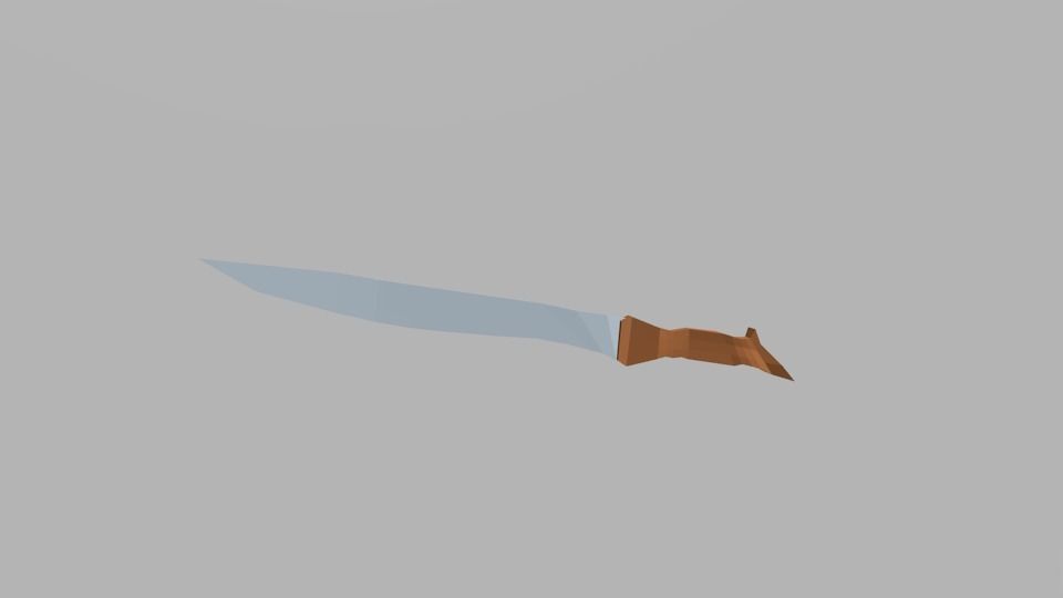 Sword Low poly Low-poly 3D model_1