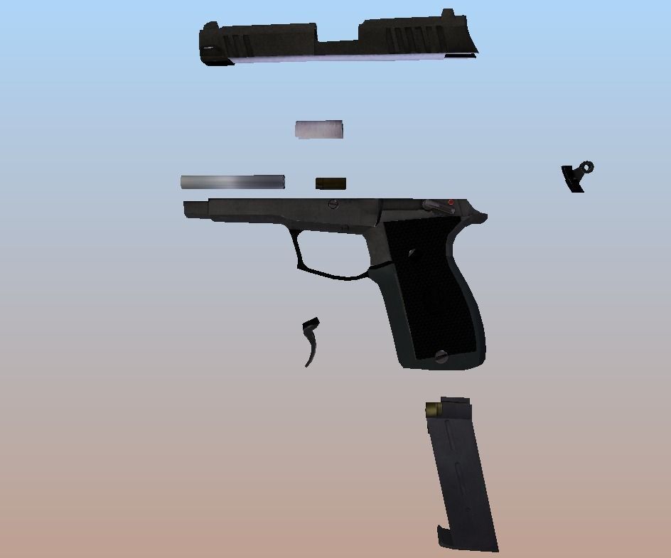 LH9 Pistol Low-poly 3D model_3