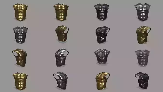 armor golden chest 3D Model Collection