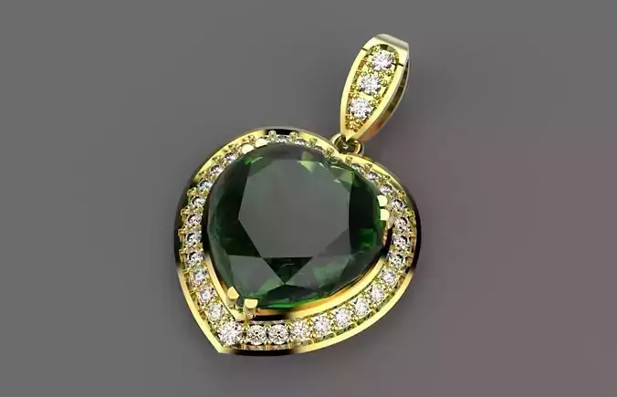 Heart Pendant emerald