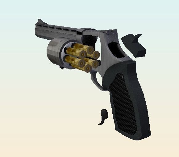 44 Magnum Low-poly 3D model_2