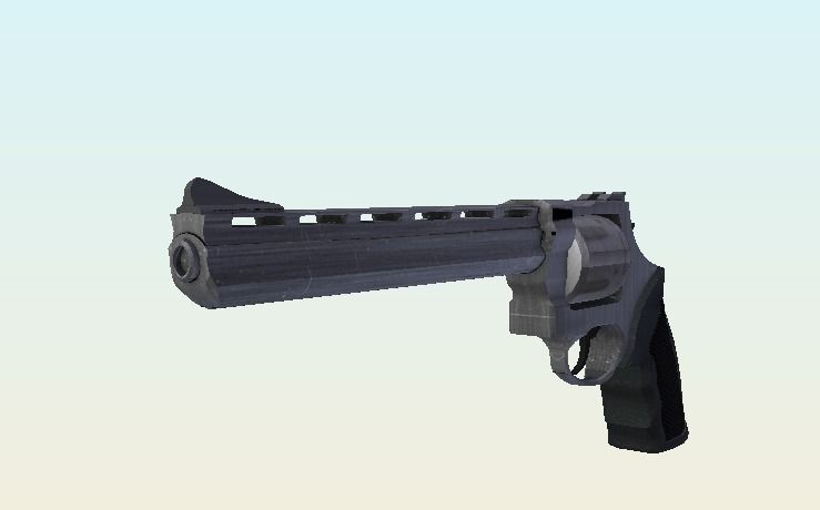 44 Magnum Low-poly 3D model_4