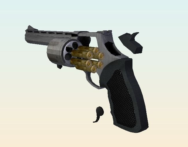 44 Magnum Low-poly 3D model_6