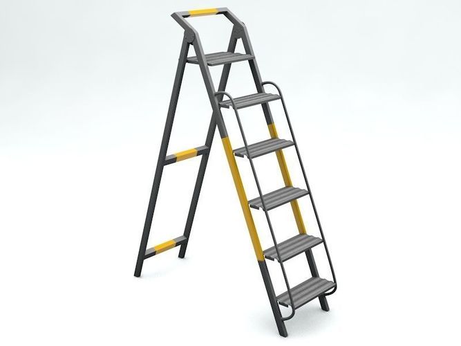 Steel Stair Low-poly 3D model