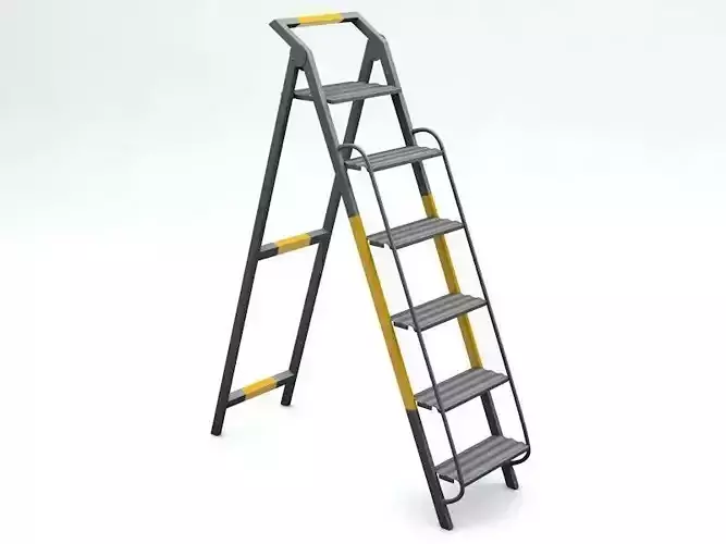 Steel Stair Low-poly 3D model