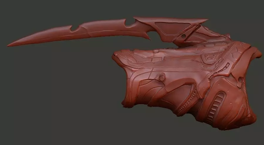 Fugitive Predator Gauntlet computer and blades 3D model_0