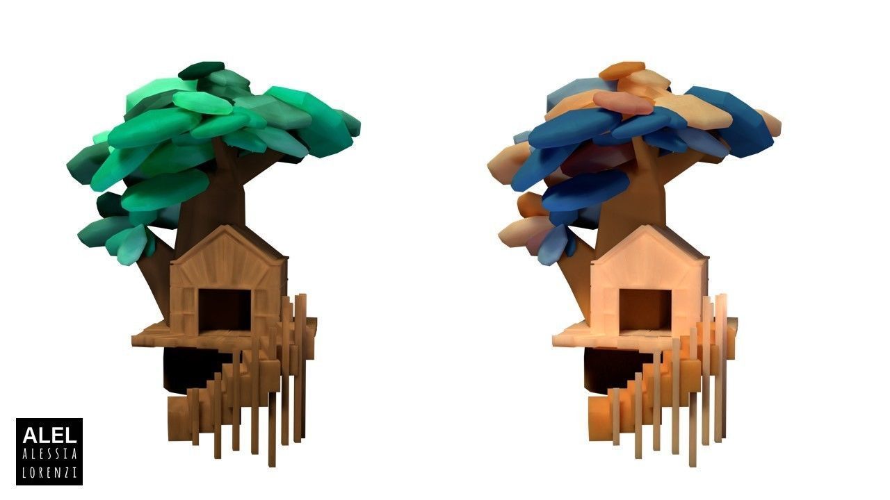 Super low poly COLLECTION wooden sculpture of horse Low-poly 3D model_6