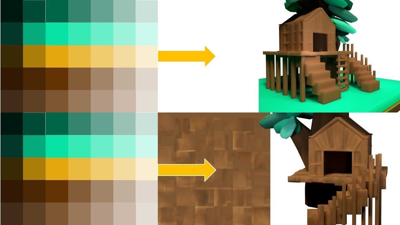 Super low poly COLLECTION wooden sculpture of horse Low-poly 3D model_9