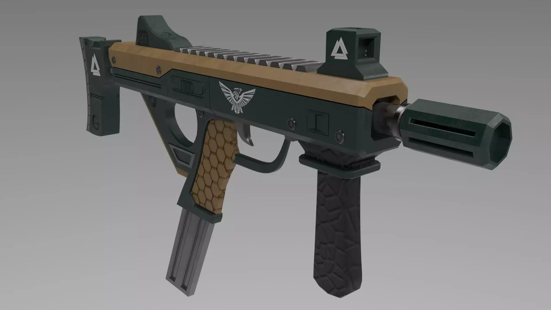 SMG Gun Free low-poly 3D model