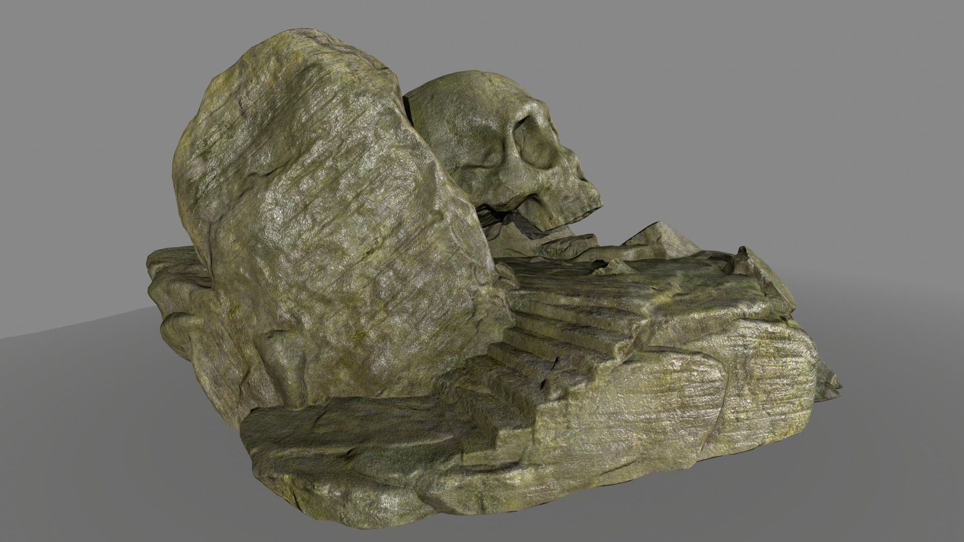 skull cave  Low-poly 3D model_1