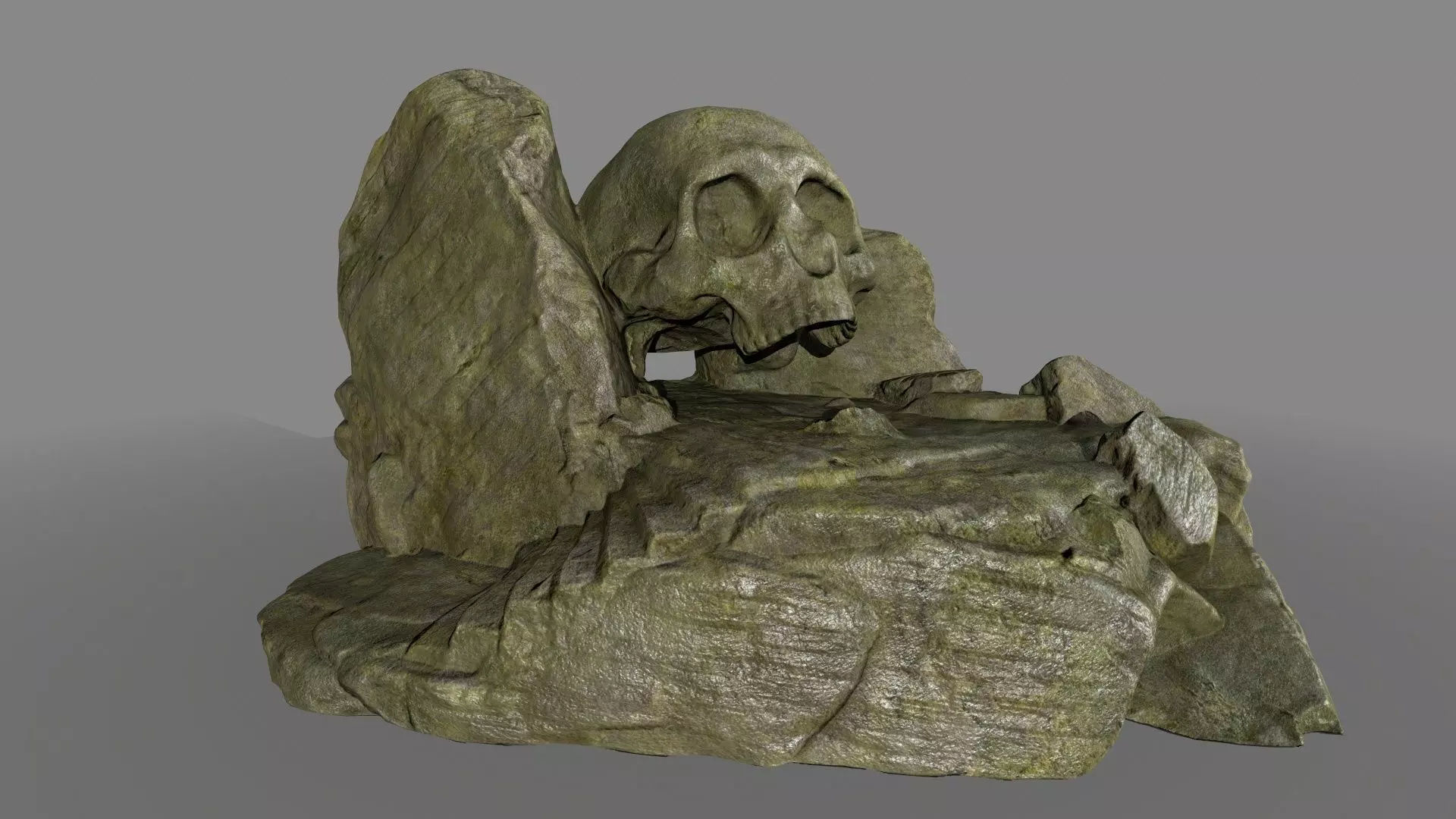 skull cave  Low-poly 3D model_0