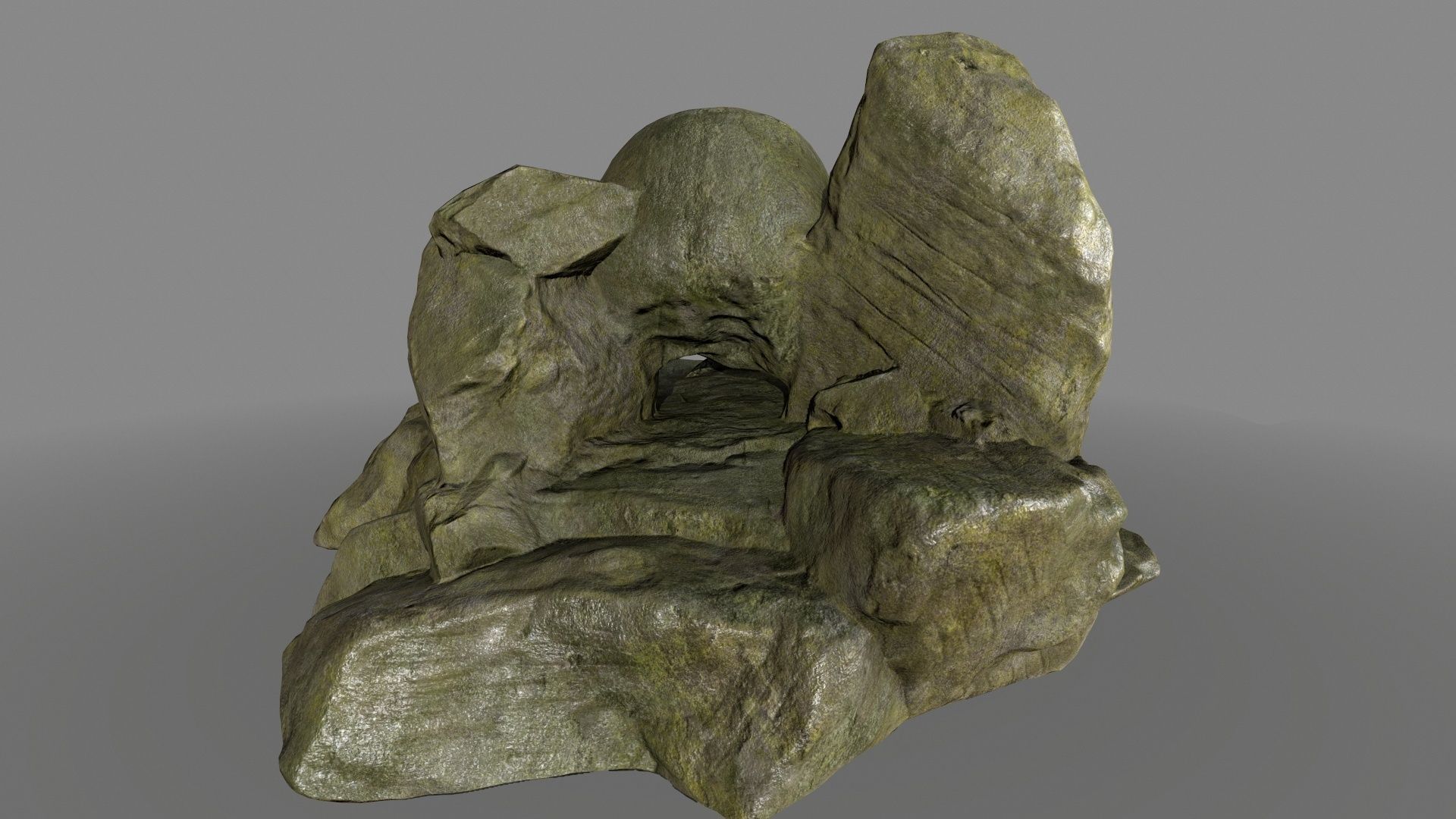 skull cave  Low-poly 3D model_4