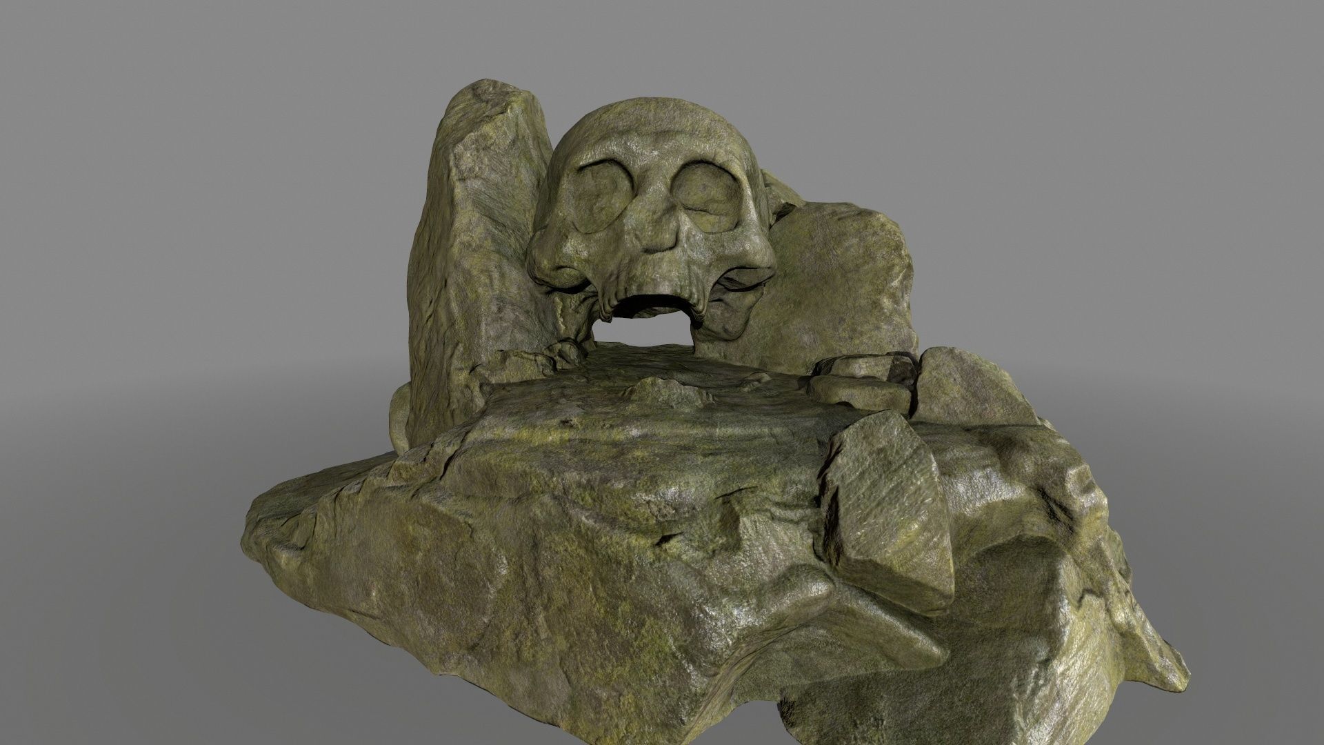 skull cave  Low-poly 3D model_9