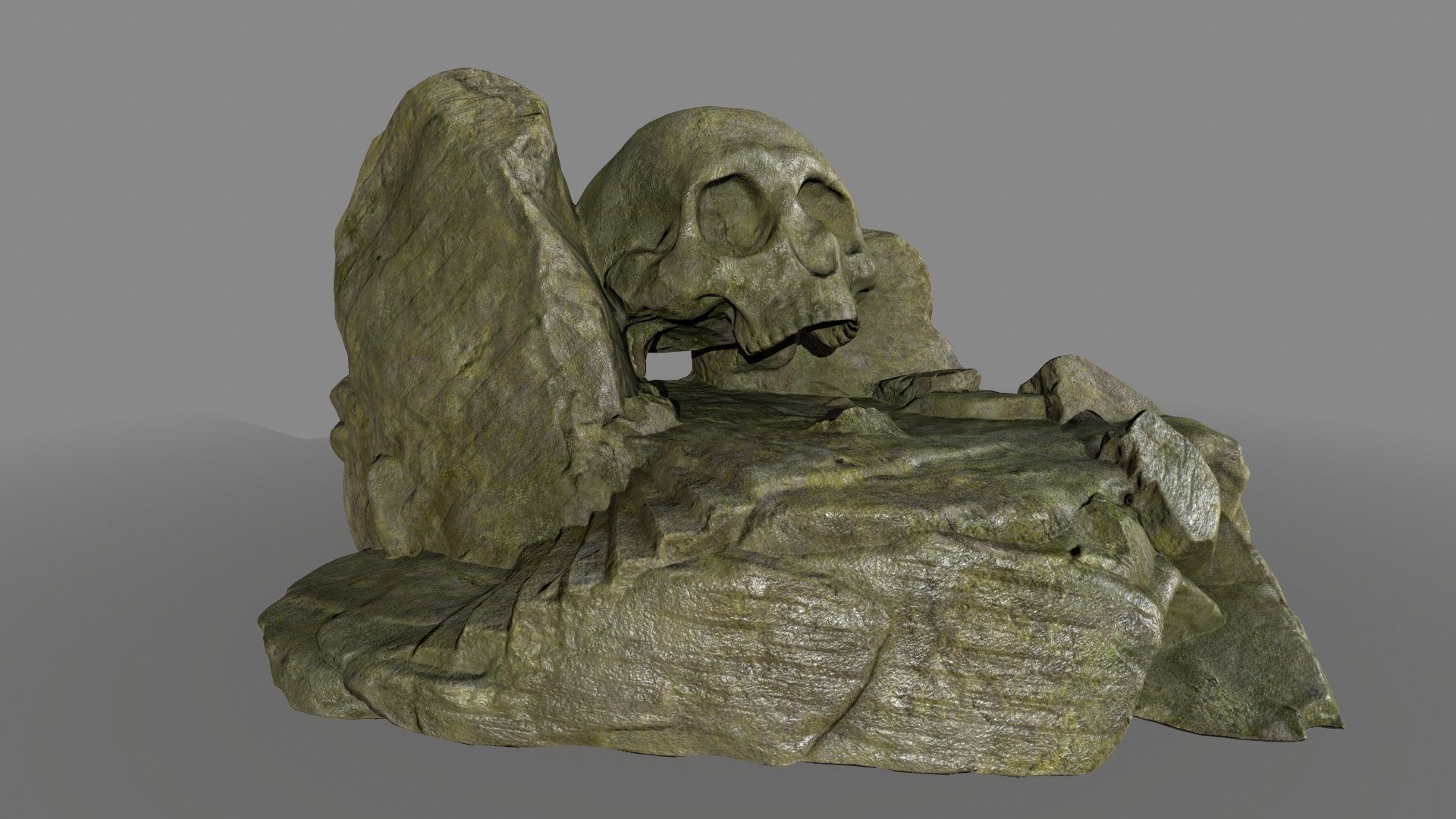 skull cave  Low-poly 3D model_10