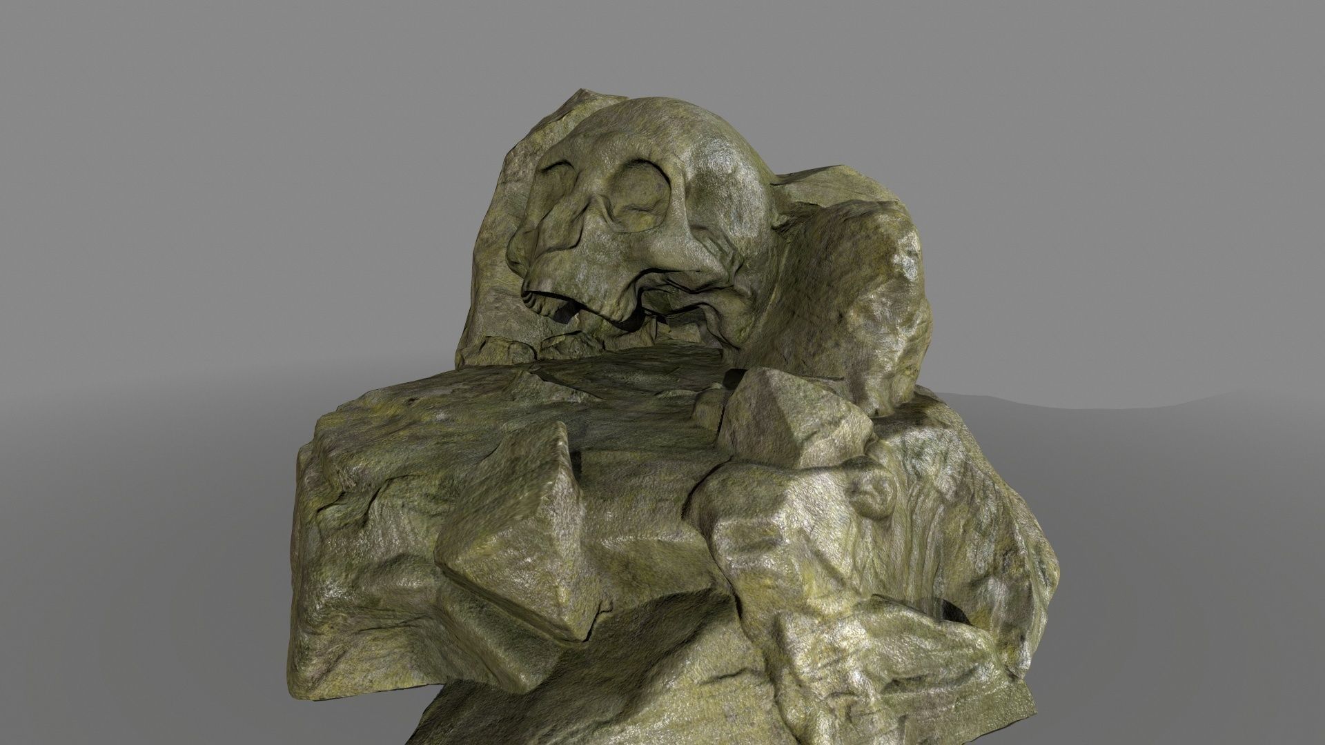 skull cave  Low-poly 3D model_8