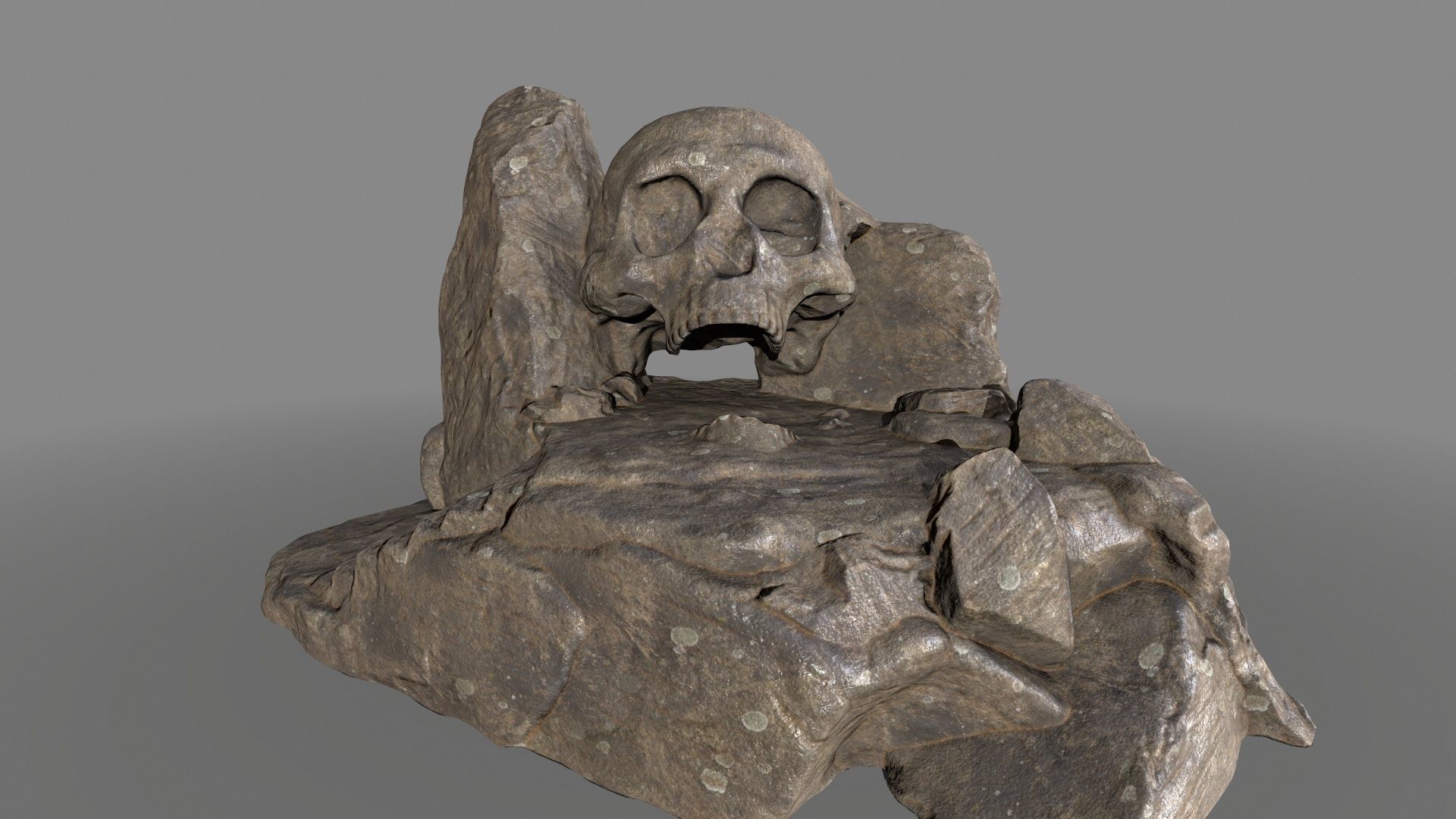 skull cave Low-poly 3D model_9