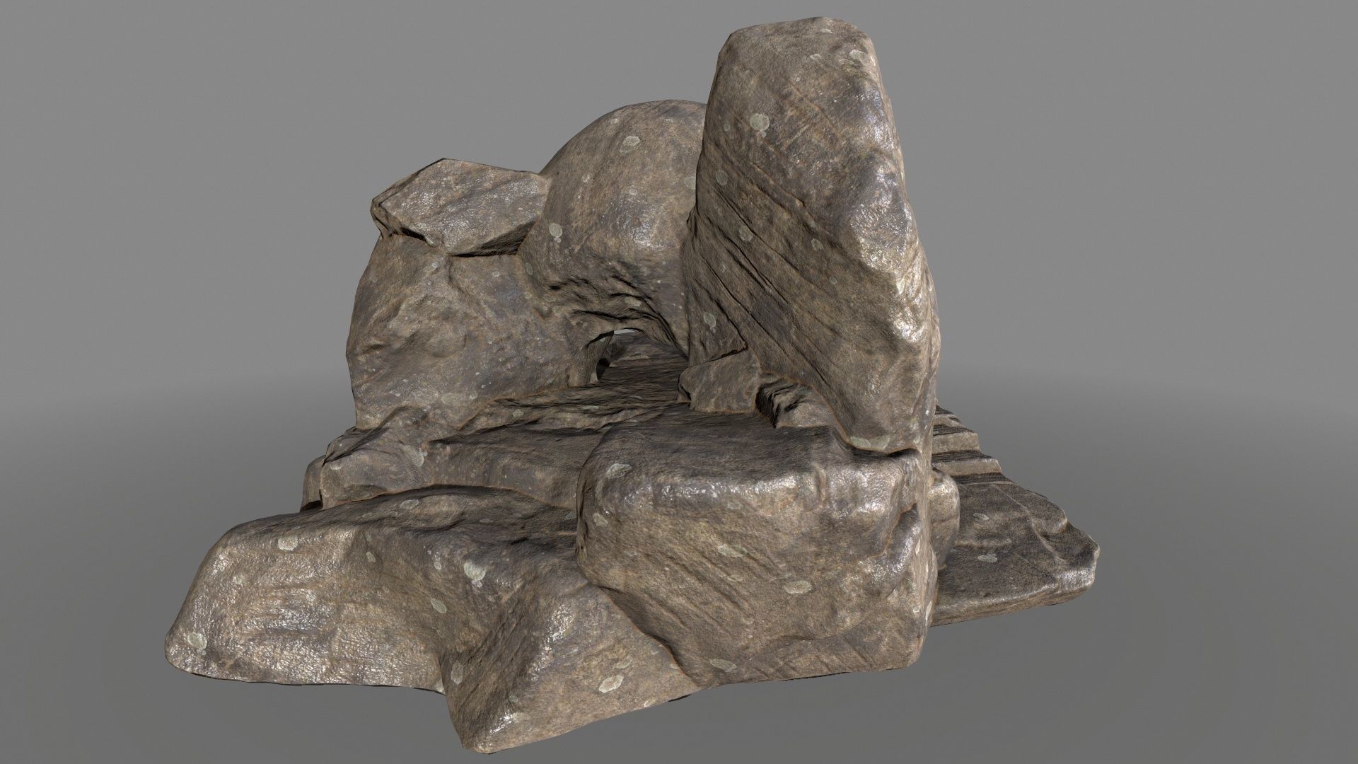 skull cave Low-poly 3D model_3