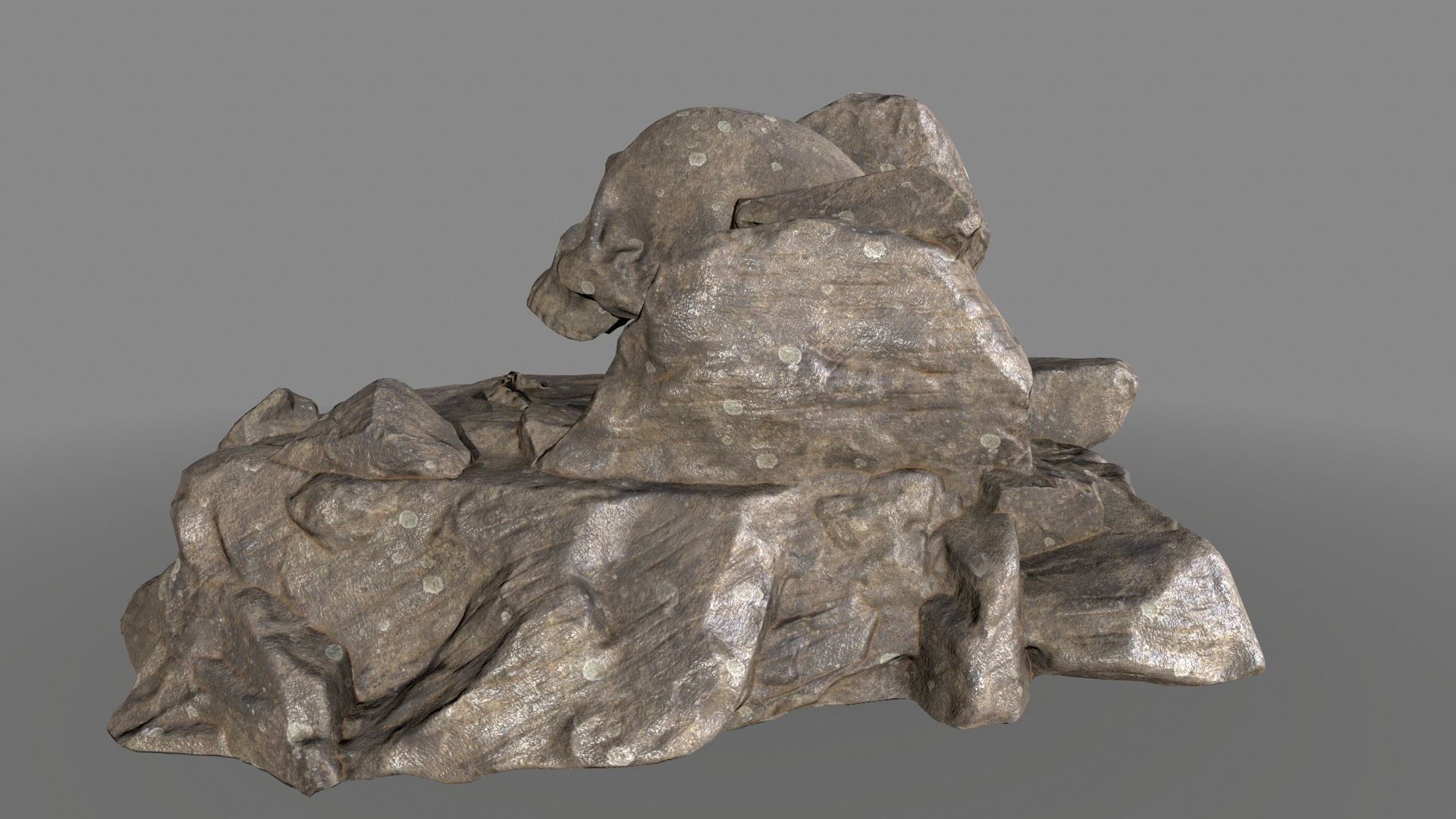 skull cave Low-poly 3D model_6