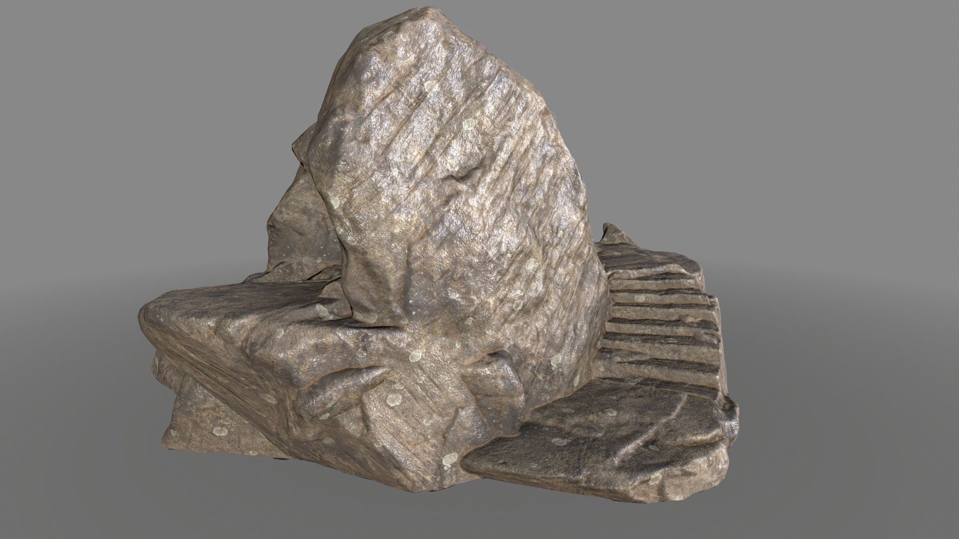 skull cave Low-poly 3D model_2