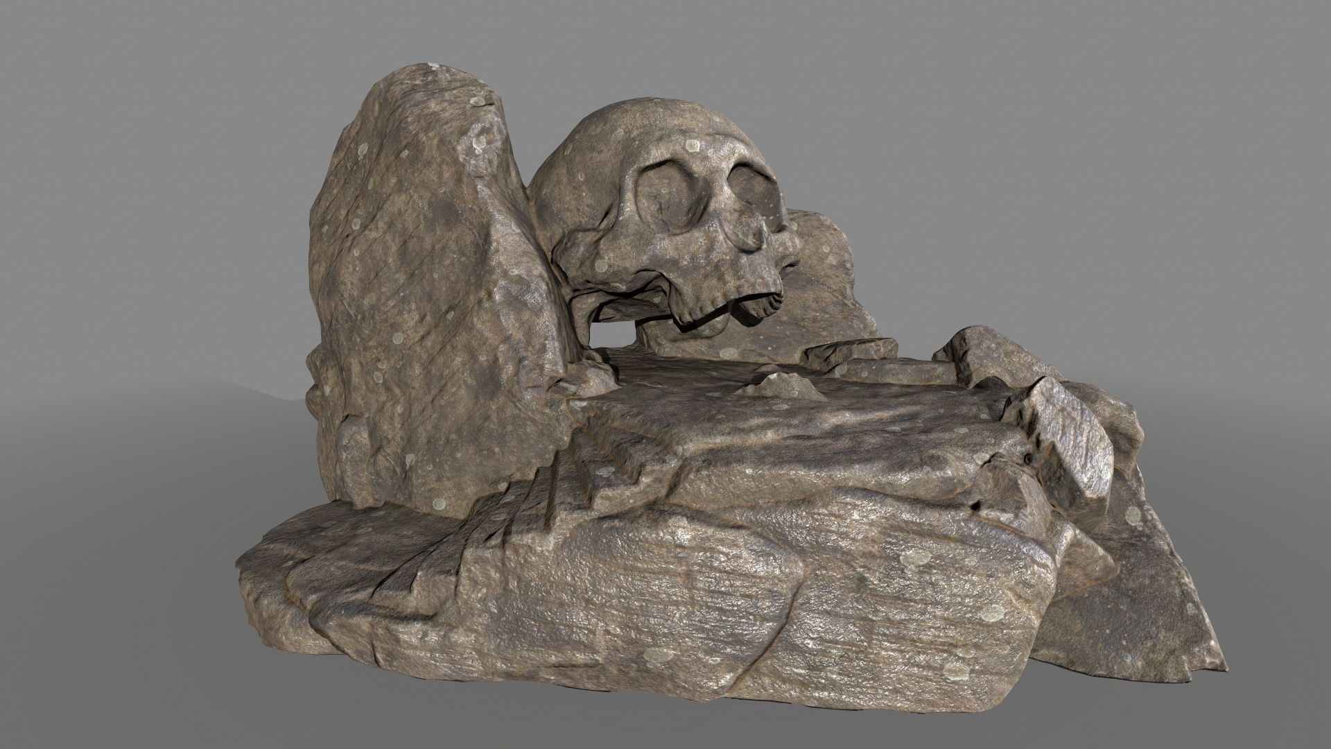 skull cave Low-poly 3D model_10