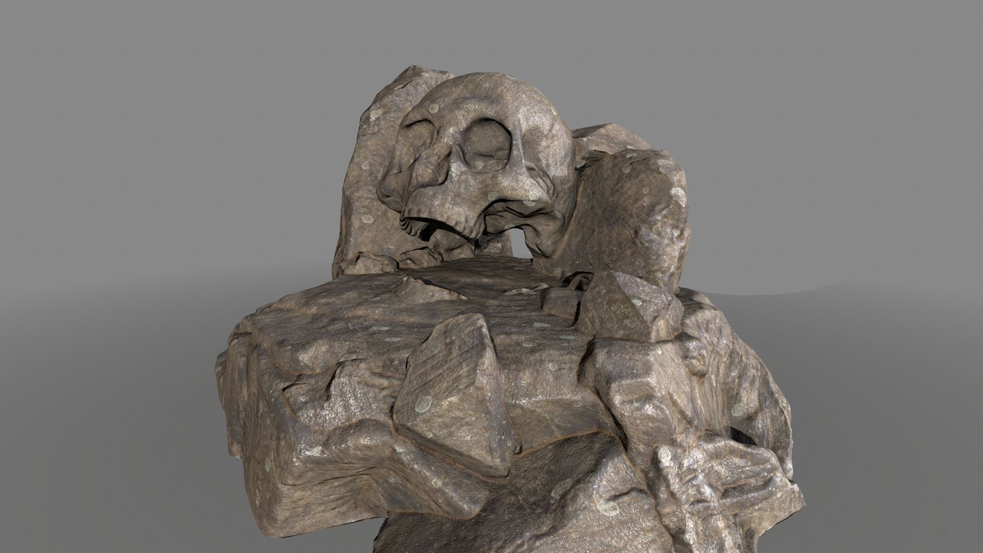 skull cave Low-poly 3D model_8