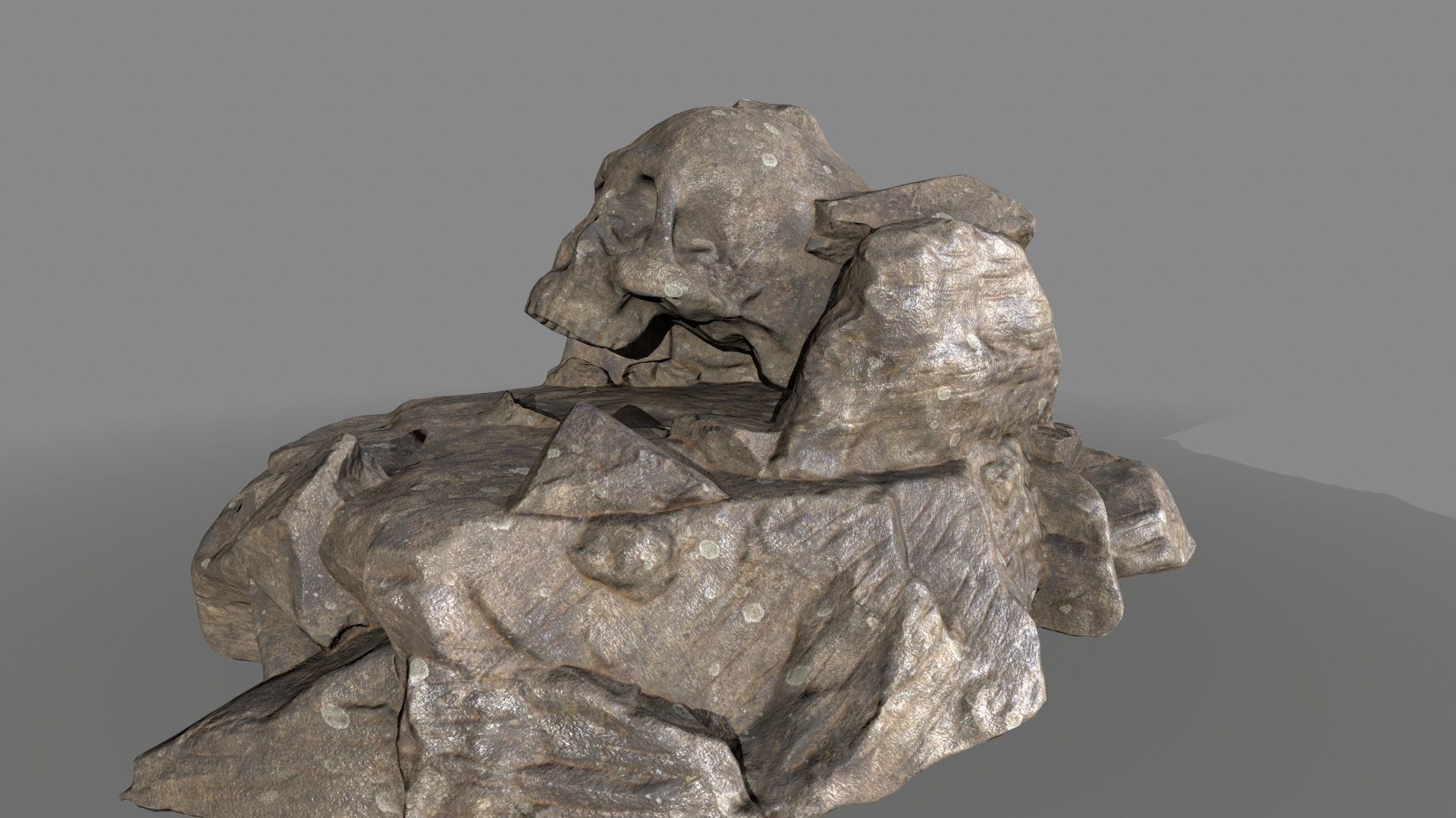 skull cave Low-poly 3D model_7