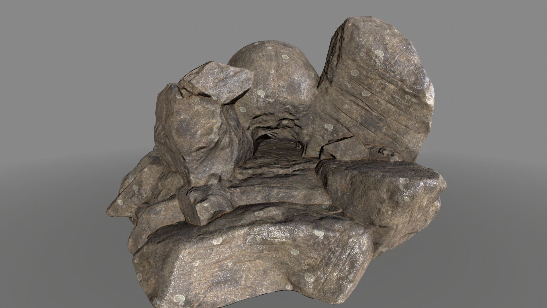 skull cave Low-poly 3D model_4