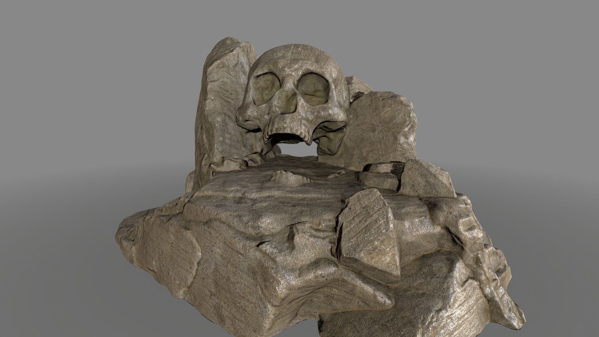 skull cave Low-poly 3D model_8