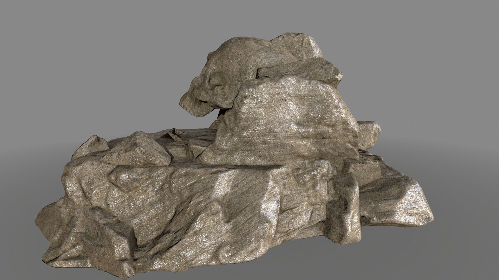 skull cave Low-poly 3D model_6