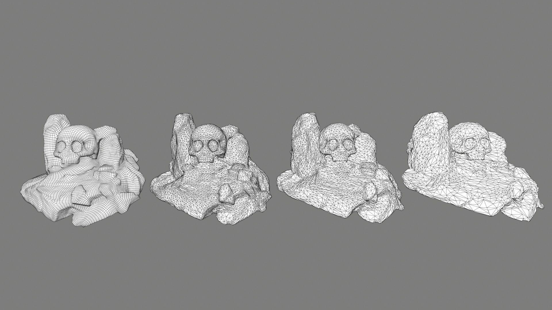 skull cave Low-poly 3D model_9
