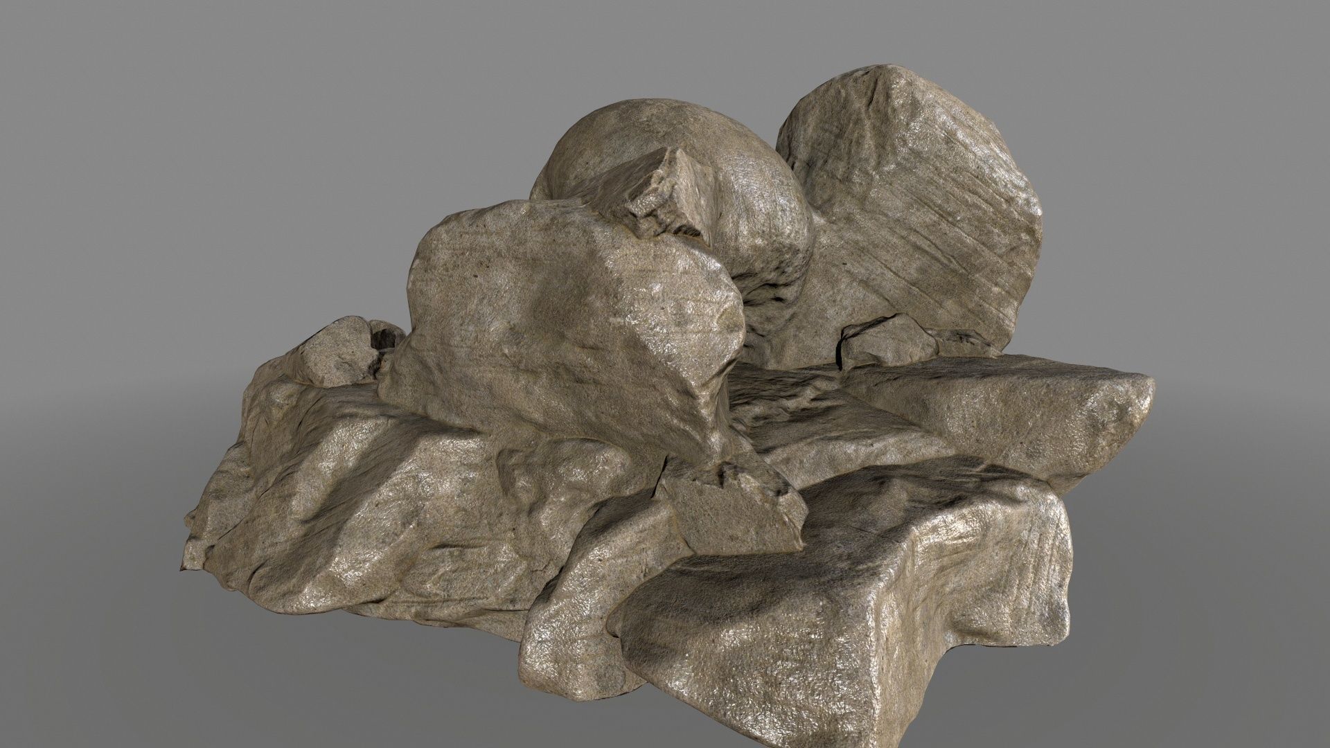 skull cave Low-poly 3D model_5