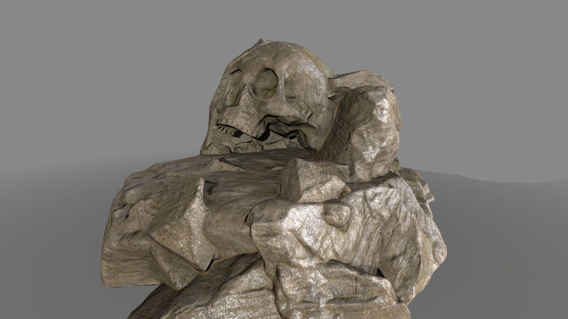 skull cave Low-poly 3D model_7