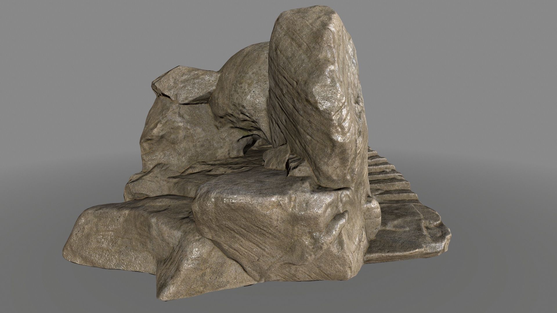 skull cave Low-poly 3D model_3