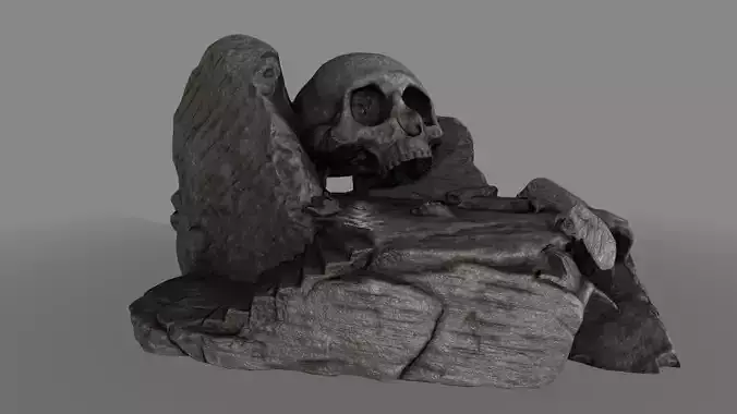 skull cave Low-poly 3D model