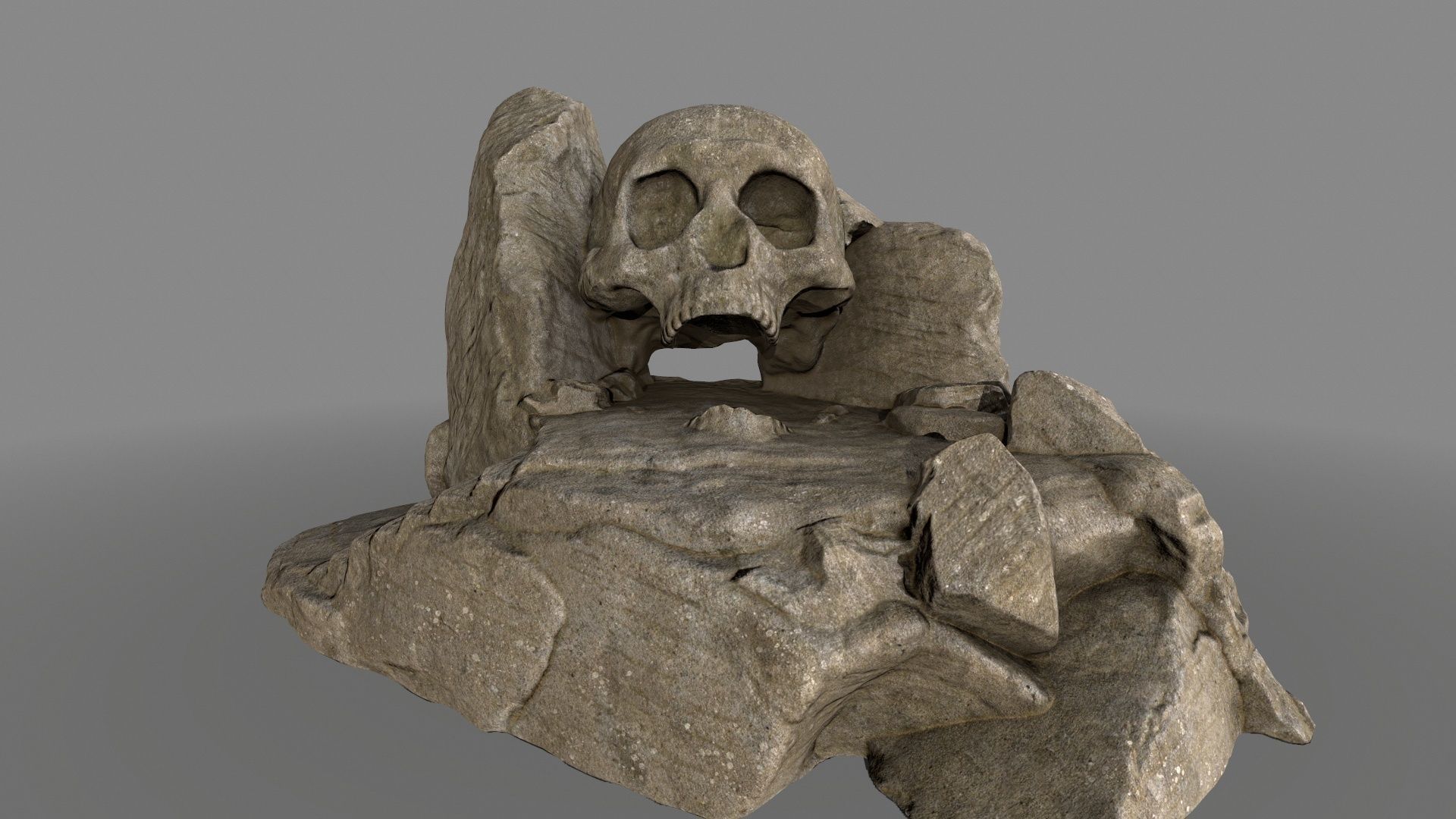 skull cave Low-poly 3D model_8