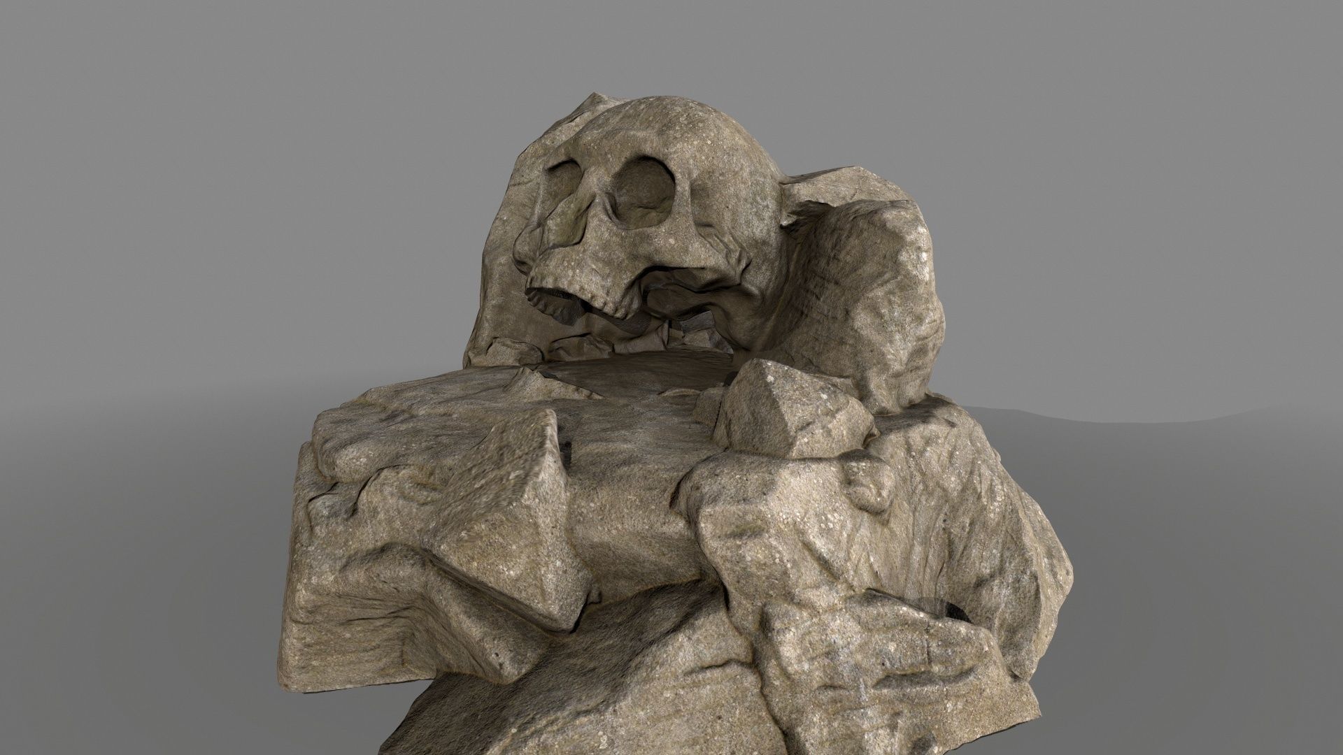 skull cave Low-poly 3D model_7