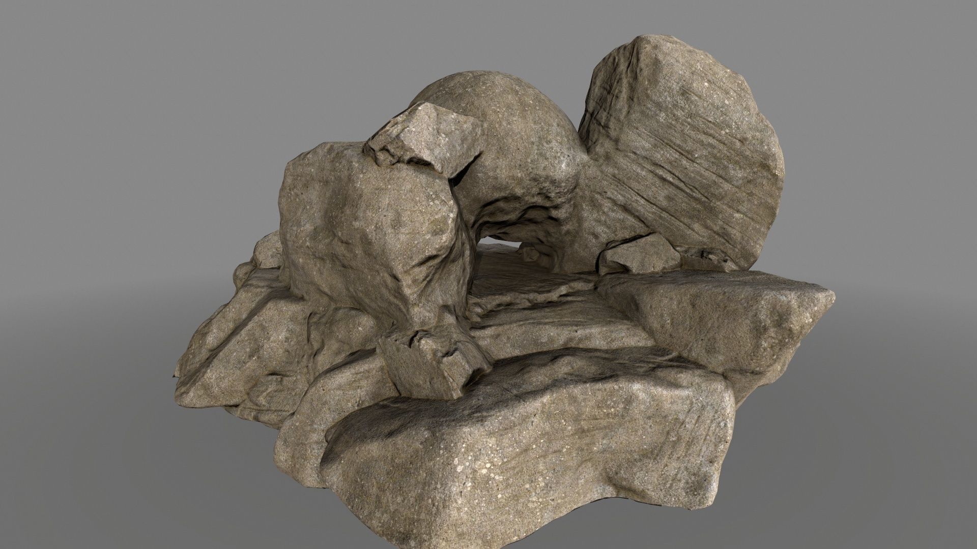 skull cave Low-poly 3D model_4